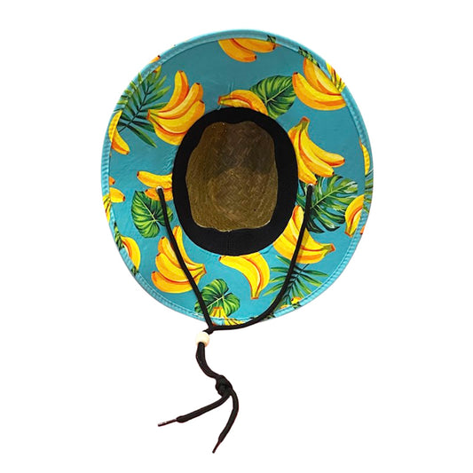 Baby Tiki Banana Craze Toddler Straw Hat with Drawstring, One Size - Baby Tiki