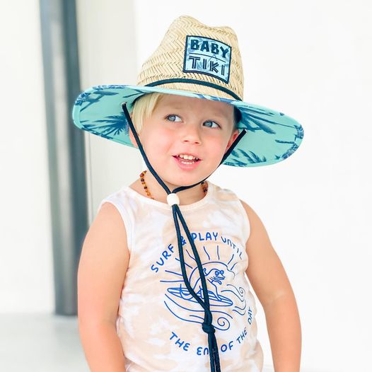Baby Tiki Playtime Palms Toddler Kids Straw Hat, One Size
