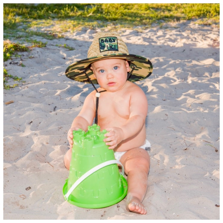 Baby Tiki Cool Camo Toddler Kids Straw Hat, One Size